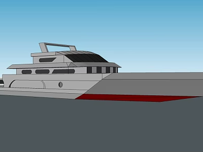Modern Luxury Yacht Exterior Design In Blue Sky And Water 3d model