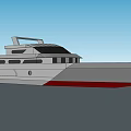 Modern Luxury Yacht Exterior Design In Blue Sky And Water