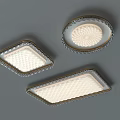 Modern Ceiling Lights With Oval Diamond And Irregular Shapes Textured Surface And Metallic Frame 3d model