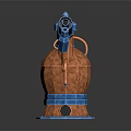 Vintage Industrial Style Furniture With Copper And Blue Mechanical Pipes Decorative Base