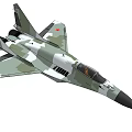 Detailed Camouflage Painted Fighter Jet with Cockpit and Wings in Flight