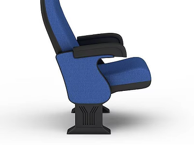 Modern Single Sofa With Blue Fabric Upholstery Black Armrests And Stable Black Base 3d model