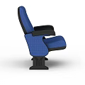 Modern Single Sofa With Blue Fabric Upholstery Black Armrests And Stable Black Base