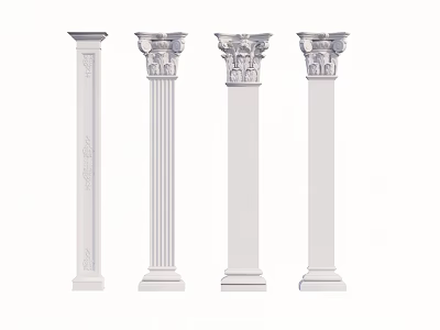Classical Roman Columns Showcasing Decorative Capitals And Various Architectural Design Styles 3d model