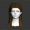 Realistic Human Head Model Featuring Brown Braided Hair And Red Lined Eyes
