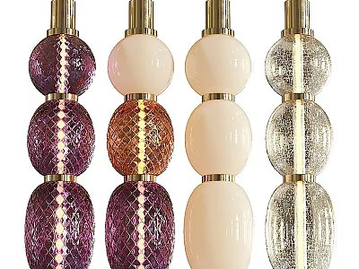 Modern Multi Layer Spherical Chandeliers with Textured Glass and Metal Accents for Home Interior Decor 3d model