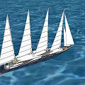 modern sailing ship 3d model