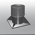 Gray Air Conditioner Air Outlet With Round Top And Square Base Structural Design