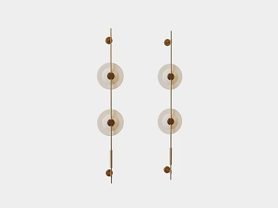 Modern Double Tier Wall Lamps With Round Glass Shades And Metal Frame Design 3d model