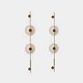 Modern Double Tier Wall Lamps With Round Glass Shades And Metal Frame Design