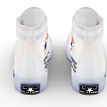 Converse All Star White High Top Canvas Shoes with Cancelled Lettering and Transparent Sole