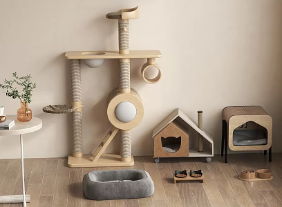 Cat Climbing Rack Cat Kennel Dog Kennel Cat Pad 3d model