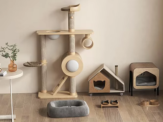 Cat Climbing Rack Cat Kennel Dog Kennel Cat Pad 3d model