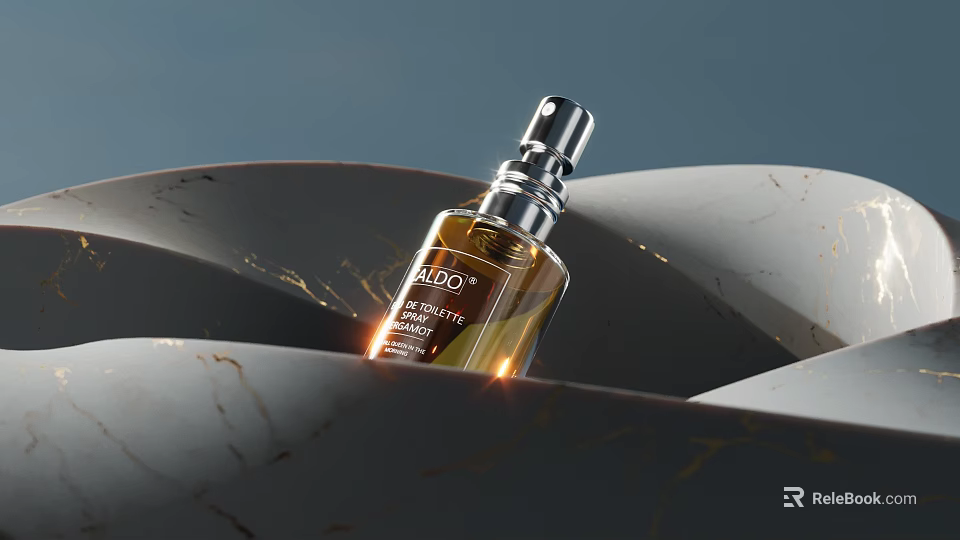 Shiseido Ultimune Power Infusing Concentrate Serum for Hydrating Revitalizing Skin Care on Elegant Marble Surface 3d model 