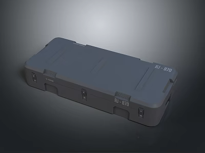 Gray Hard Storage Case With Textured Surface Durable Construction And Secure Latches 3d model