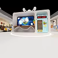 Modern Mall Store Interior Design With Open Layout Central Round Counter And Display Areas