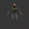 Military Soldier Character In Classic Uniform With Helmet And Ammunition Belts