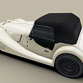 Vintage Cream Colored Convertible Car With Black Top And Classic Design