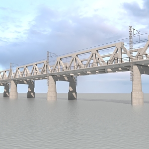 steel frame bridge 3d model