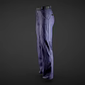 Stylish Purple Striped Pants With Black Belt For Modern Casual Outfits