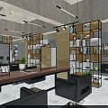 Modern Minimalist Beauty Hair Salon Interior With Comfortable Styling Stations And Functional Storage Partitions