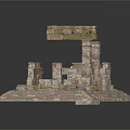 Ancient Architecture Ruins With Stone Walls Broken Columns And Remains