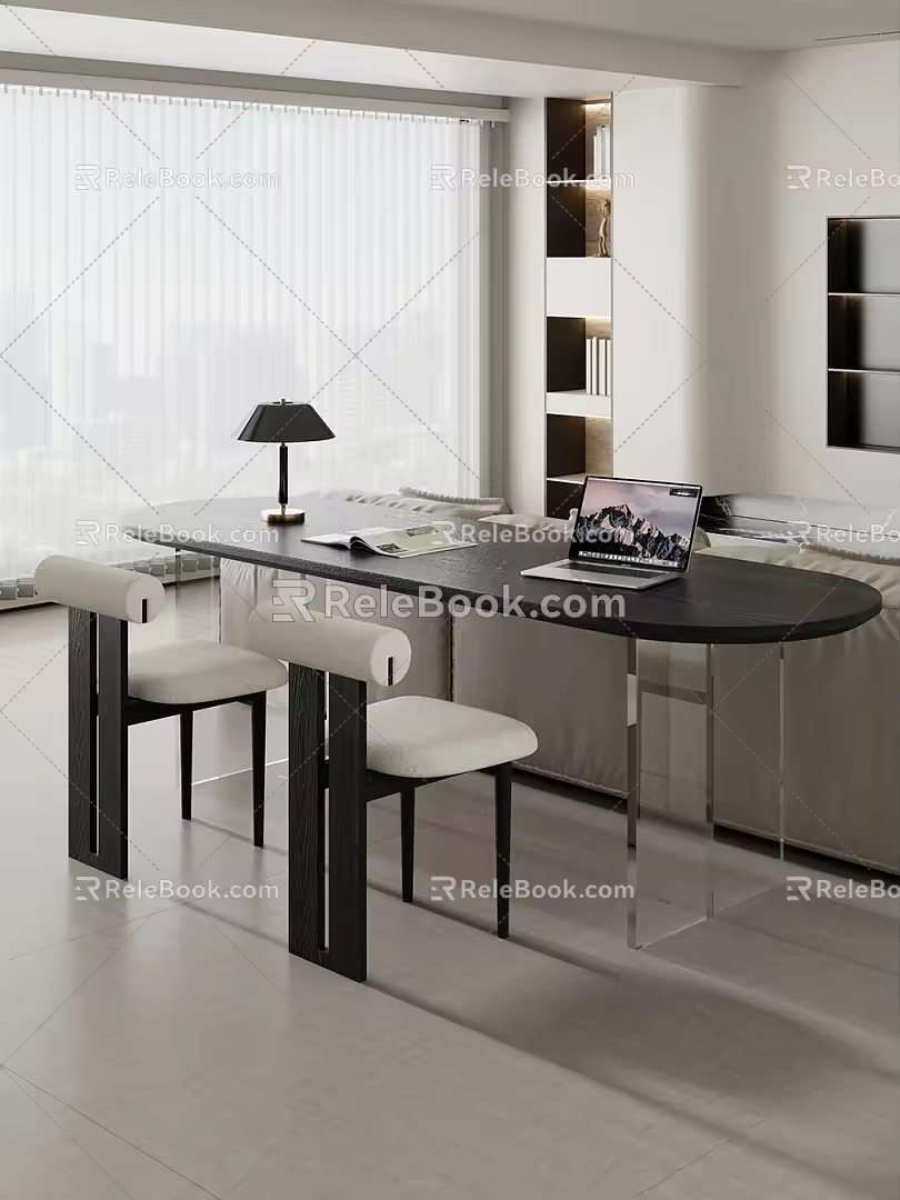 Modern Desk Computer Desk Large Board Table Horizontal Hall Table 3d model