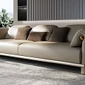 Modern Double Sofa Minimalist Home 3d model