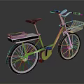 Modern Green Bicycle With Front Basket Rear Rack And Black Seat Design