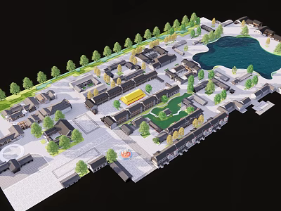 Chinese Commercial Street Commercial Town Ancient Town 3d model