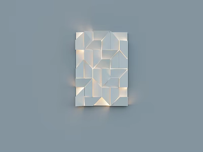 Modern Minimalist Wall Lamp With Geometric White Square Design And Soft Light Glow 3d model