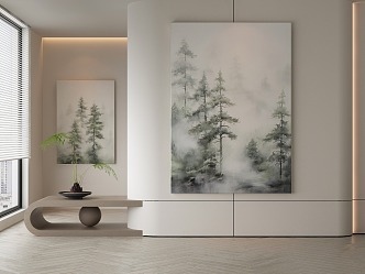 Quiet Landscape Painting Decorative Painting 3d model