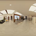 Modern Clothing Store Interior Design With Spacious Layout Reception Desk And Leather Sofa