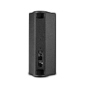 Black Tower Speaker With Grid Front Panel And Bottom Logo High Quality Audio Device 3d model