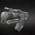 Futuristic Sci Fi Weapon Design With Metallic Barrel Grip And Structural Details 3d model