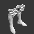 Silver Spiked Metal Combat Boots Weapon With Decorative Armor And Intricate Details