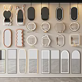 Various Decorative Mirrors With Different Shapes And Wall Mounted Designs 3d model