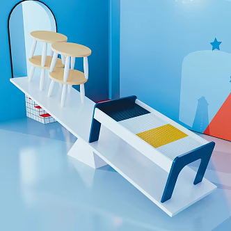 Children's Building Blocks Table Large Particle Boys' and Girls' Baby Educational Assembled Large Size Wooden Multifunctional Toy Table 3d model