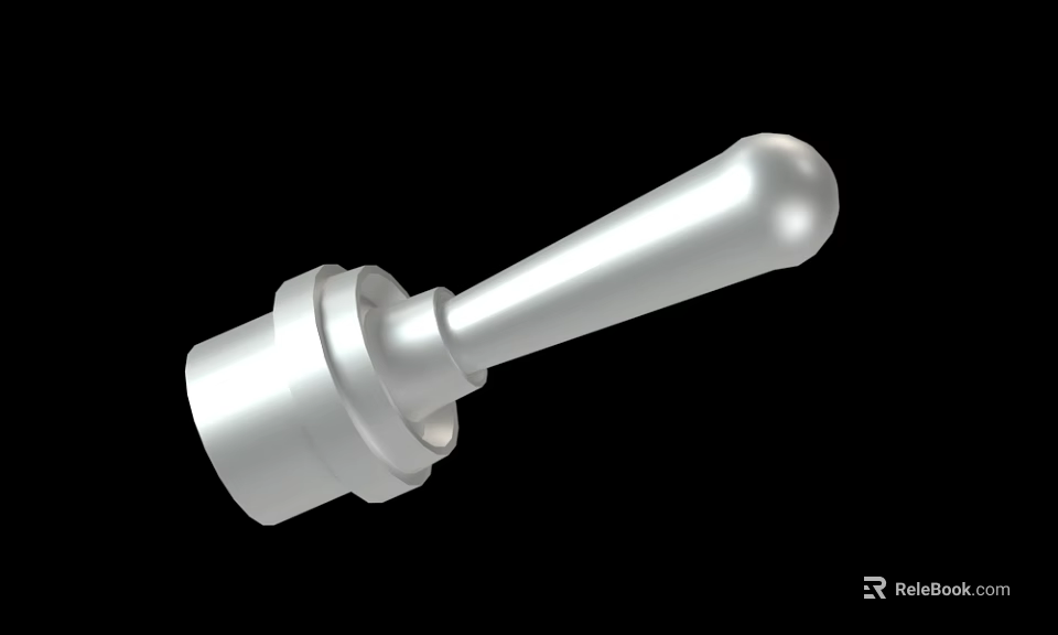 Other Silver Metal Part With Smooth Surface And Cylindrical Handle Design 3d model 
