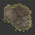 Pile of Mixed Soil Gravel and Construction Debris on Dark Background