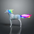 Unicorn Themed Decorative Furniture With Rainbow Mane Tail And Mechanical Leg Details