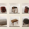 Modern Design Sofa Stools In Various Colors With Wooden Legs For Living Room