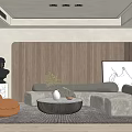 Modern sofa coffee table combination 3d model