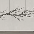 Wall Mounted Natural Branch Sculpture Art Piece With Detailed Textured Design