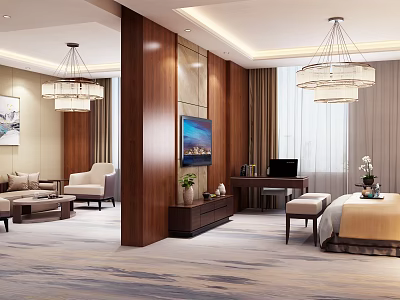 Modern Suite Hotel Suite 3d model