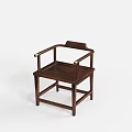 Traditional Chinese Dark Brown Wooden Armchairs Featuring Classic Armrest Design