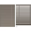Modern Horizontal Window Blinds With Adjustable Slats In Neutral Brown Tone 3d model