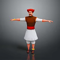 Man in traditional attire with red turban brown vest white skirt and outstretched arms