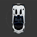 White Convertible Sports Car With Modern Design Blue Accents Aerodynamic Body And Racing Wing