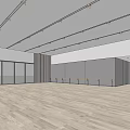 Spacious Ballet Dance Studio With Wooden Floor Large Windows And Mirror Walls For Fitness Training